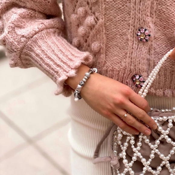 Zara KNIT CARDIGAN WITH GEM BUTTON - Picture 2 of 15